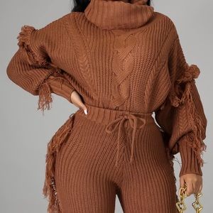 Play With Comfort Fringe Sweater - Brown | Size: Small